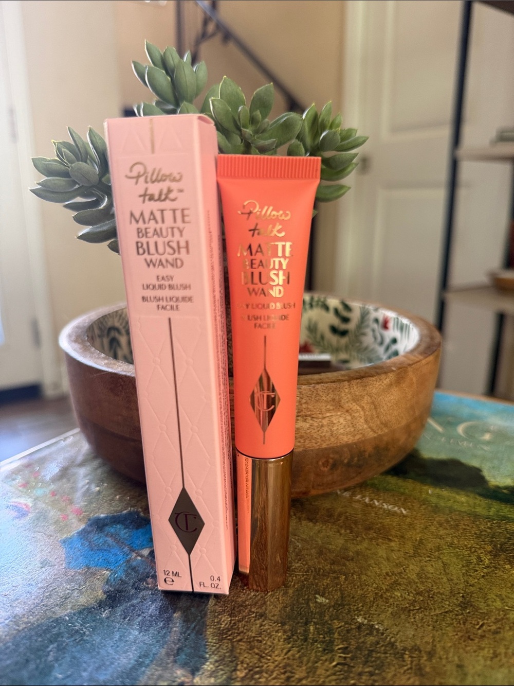Charlotte Tilbury Matte Beauty Blush Wand in pillow talk color peach pop